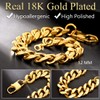 U7 Heavy Gold Chain Bracelet Cuban Link Mens Braclet