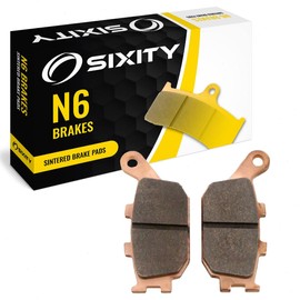Sixity N6 Rear Sintered Brake Pads compatible with Yamaha YZF-R6 T V W 310mm Rotor 2005-2007 Complete Set