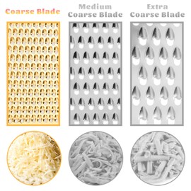 Professional Cheese Grater, Gold Stainless Steel Cheese Grater Handheld, Grater Hand Crank, Practical Kitchen Gadgets, Graters for Cheese, Chocolate, Spices (Coarse)