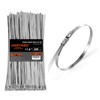 Metal Zip Ties (200PCS 11.8 Inch), 304 Stainless Steel, 300