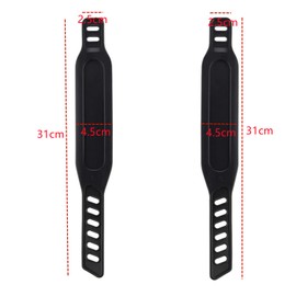 GZXYUAN 4 Pcs Bicycle Pedal Straps Rubber Widened Toe Clips (L+R)