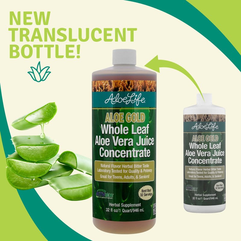 Aloe Life - Whole Leaf Aloe Vera Juice, Certified Organic,