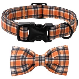 Lionet Paws Gird Dog Collar with Plastic Buckle, Cotton Fall Winter Bowtie Collar, Light Adjustable Collars for Small Medium Large Dogs