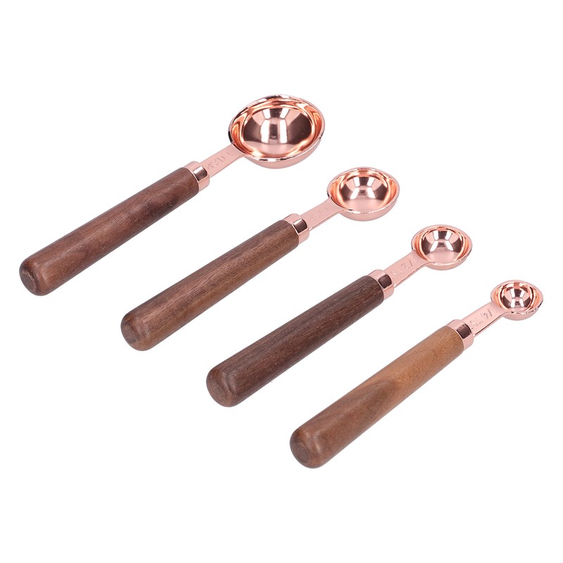 4pcs Rose Gold Measuring Cup with Scale Stainless Steel Measuring