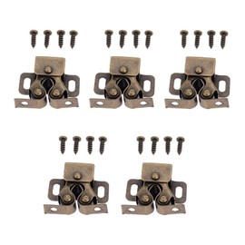 5Pcs Bronze Double Roller Catch Cupboard Cabinet Door Stoppers Damper Buffer Wardrobe Hardware Home Tools