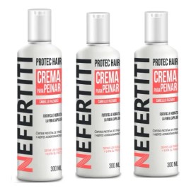 Crema Para Peinar Cabello Rizado Nefertiti. Kit 3 Piezas