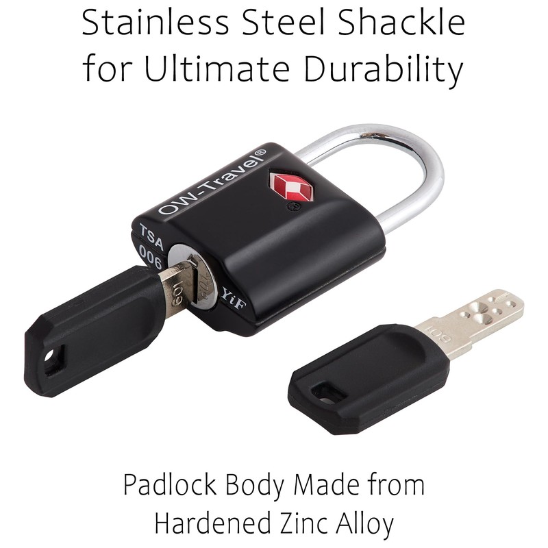 OW-Travel TSA Approved Luggage Locks Padlocks (2 Pack) Suitcase Locks