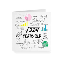 18th Birthday Card for Him Her - Square Root Maths For Son Grandson Daughter