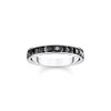 THOMAS SABO TR2358-643-11 Women's Ring Black Stones Pavé Silver 925
