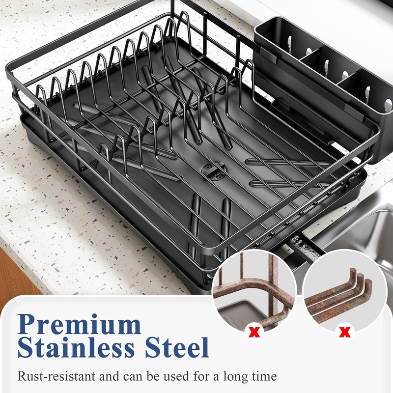 SNTD Dish Drying Rack for Kitchen Counter - Large Dish