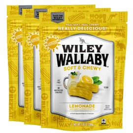 Wiley Wallaby Licorice 7.05 Ounce Classic Gourmet Soft & Chewy Australian Lemonade Licorice Candy Twists, 3 Pack