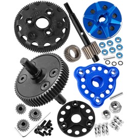 hopsupRC Upgrades Parts 48P&90T Spur Gear&Transmission Gear&Slipper Clutch&Slipper Rebuild Kit&Pressure Plate for 1/10 Rustler/Slash/Stampede/Bandit 2WD(VXL),Navy Blue
