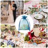 QIANF 20 Pcs Navy Organza Bags 5X7 inch for Wedding