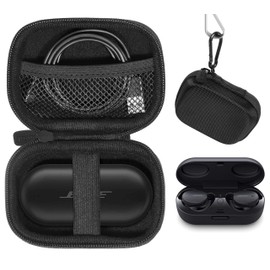CaseSack case for Bose Sport Earbuds and QuietComfort Noise Cancelling Earbuds - True Wireless Earphones, Mesh Accessories Pocket, Compact Consolidation Carrying case