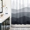 Sunlit Designer Shower Curtain with 12 Plastic Hooks Ombre Gray