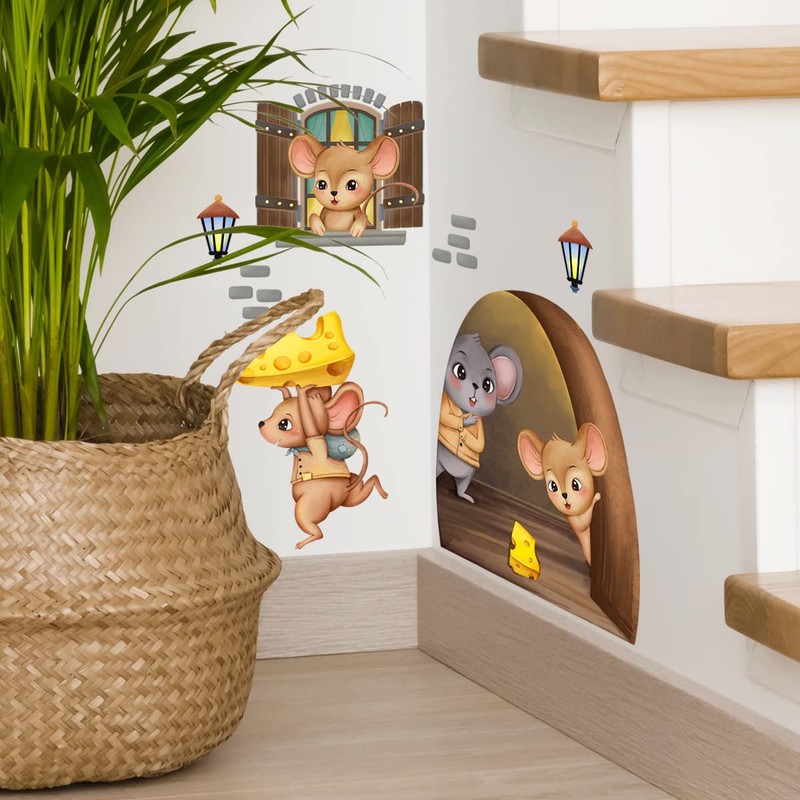 WOHAHA Mouse Print Wall Sticker, Wall Sticker, For Carrying Feeds,