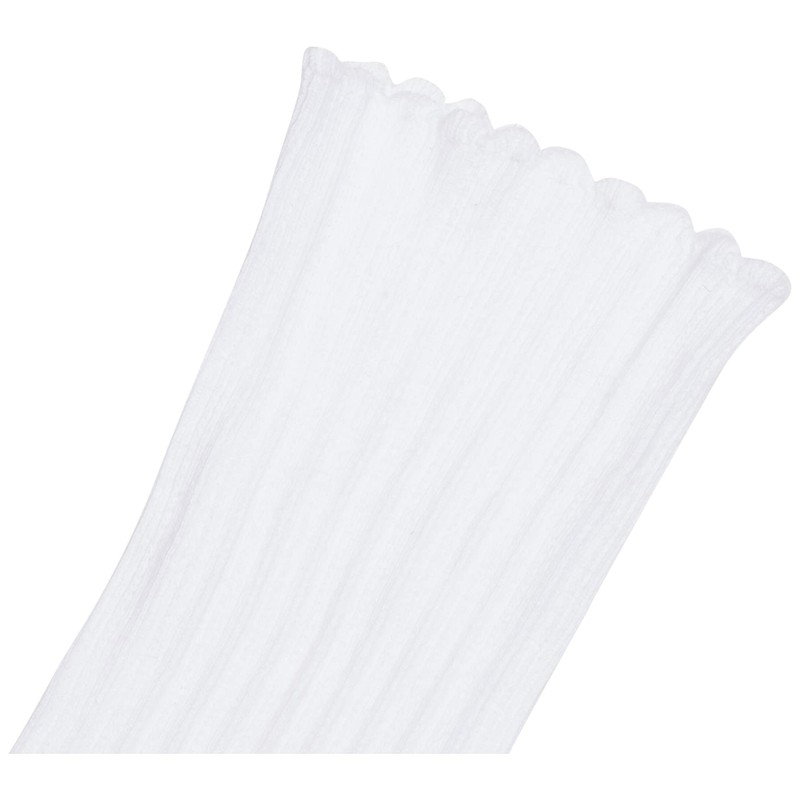 HUE Women's Scalloped Pointelle Sock, White,One size