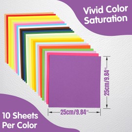 Origami Paper - 250 Sheets - 25 Colors - 9.84 Inch Square Colored Paper for DIY Decoration, Craft Paper, Scrapbook Decor, Folding Crafts(Safety Scissors and Utility Knife Included)