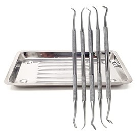 A2Z Dental Instruments Set of 5pcs Pk Thomas Wax Carvers P.K 1, 2, 3, 4, 5 with Scalar Tray Stainless Steel, Restorative Contouring Shaping Carving Double Ended Waxing Modelling Instruments
