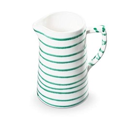 GMUNDNER KERAMIK Water Jug Capacity: 0.7 Litres Green Flamed Crockery Handmade in Austria