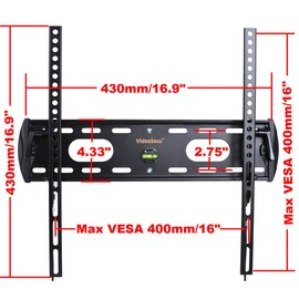 VideoSecu Black Tilting TV Wall Mount Bracket for Toshiba 29L1350U 32LV67 32L1350U 32L2300U 32L4300U 39L1350U 39L2300U 39L4300U 40E220U HDTV TV B81