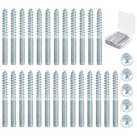 GHVACZS Pack of 25 Hanger Bolts M6, M6 x 60 mm Torx Hanger Bolts with Box, Double Thread Carbon Steel Galvanised, Accessories for Pipe Clamp Attachment and Furniture Assembly