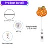 Halloween Badge Reel Retractable Cute Fall Pumpkin Polka Dots Acrylic