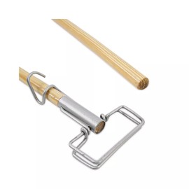 Boardwalk Innovera 51441 60" Wood Spring Grip Metal Head Mop Handle - Natural New