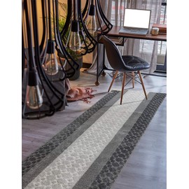 Custom Size Hallway Runner Rug Grey Color 31 inch Wide Select Your Length Non-Slip (Skid Resistance) Rubber Backing 8 feet x 31 inch