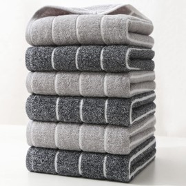 HomeFirst Face Towels, Set of 6, Towels, Approx. 29.1 x 13.4 inches (74 x 34 cm), Weight: Approx. 3.5 oz (100 g), Towel, 100% Cotton, Popular Hotel Specifications, Towel, Soft, Soft, Absorbent, Quick
