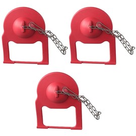 Upluckey Toilet Flapper Replacement 3PCS Red High Performance 2-inch with Stainless Chain Easy to Install PVC/Rubber/Plastic Rubber Flap