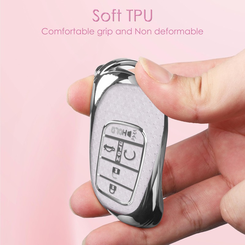 Meruns For Honda key fob cover with Diamond Bling Keychain,