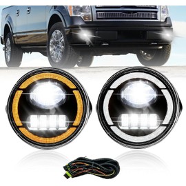 Shocklight LED Fog Lights Fit for 2006-2014 Ford F-150 F150 Truck Fog Lamps with Daytime Running Lights&Turn Signal Lights