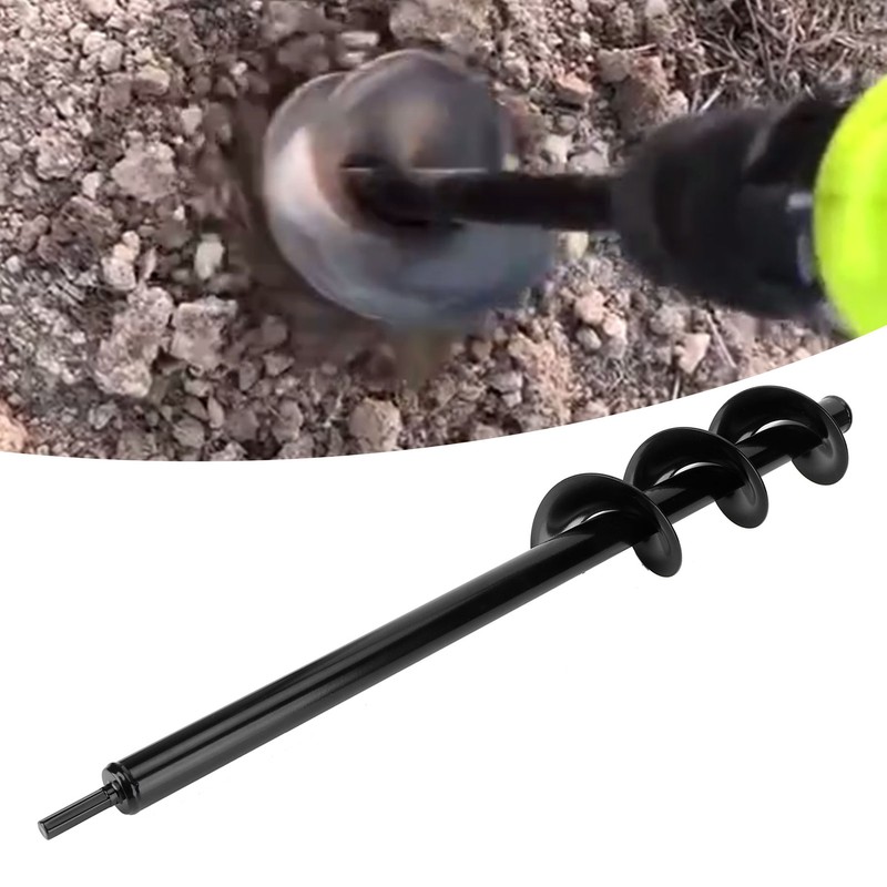 Flower Planting Auger Iron Planter Digging Spiral Drill Bit Garden