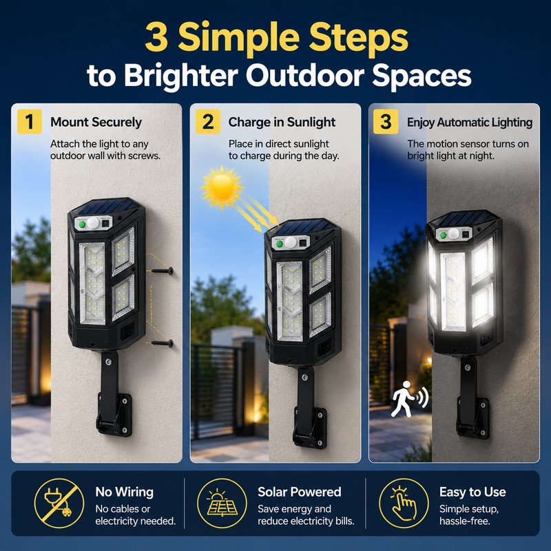 Solar Motion Sensor Light for Outdoor Home Lighting – IP65