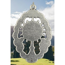 May the Blessed Sacrament Be Praised Silver-tone Monstrance Pendant | Delightful design | Handcrafted by Italian Craftsman | Holy Eucharist Monstance Medal