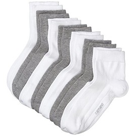 Camano Men's 3023 Ca-Soft Quarter 7 Paar Calf Socks, White (White Combi 01), 9/11 (Manufacturer size: 43/46)