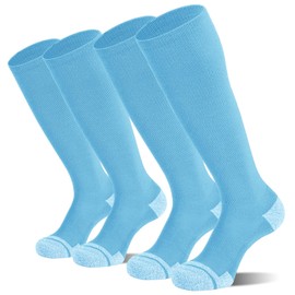 CS CELERSPORT 2 Pack Baseball Softball Soccer Socks Over the Calf Sports Tube Socks for Youth Men and Women Medium Light Blue