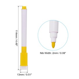 PATIKIL Dry Erase Marker Pens, 100 Pack Yellow Ink Fine Point Low Odor Whiteboard with Eraser Cap for Office Home Classroom, White Pen Rod