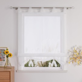 Thinkbay roman blind tab-top curtains, with 7 colours and 5 sizes