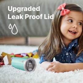 Bluwing 12 oz Water Tumbler with Straw Double Wall Insulated Coffee Tumbler with Leak Proof Lid, Sweat-Free (Glitter Black/Glitter RoseGold)