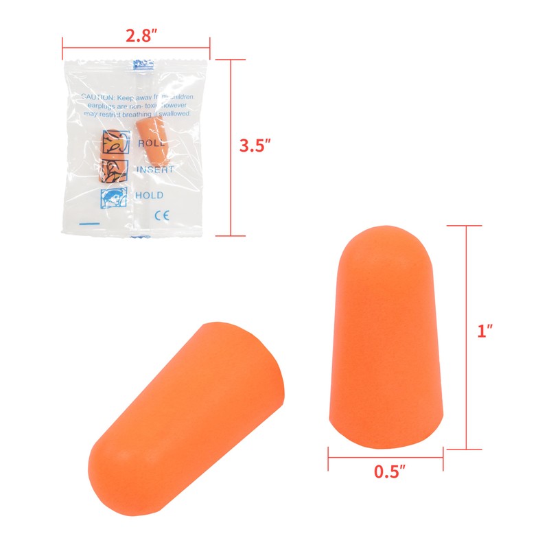 GOL-SIV 200 Pairs Foam Ear Plugs - 38dB(NRR 33dB) Noise