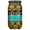 Tassos Green Pitted Mammoth Greek Olives (35.27oz) 1 Liter Jar