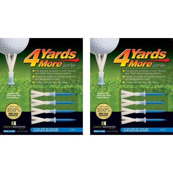 4 Yards More Golf Tees - Blue "Driver Tee" - 3 1/4" (2 Count)