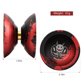 Bind Yoyo Metal Yoyo for Kids Beginners Replacement Precision Ball Bearing Glove Bearing Sticker 3 Yoyo String Accessory Storage Box Black/Red