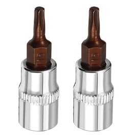 2PCS Juttzzei Torx Bit Socket, 1/4" Drive x T15 Torx Bits Socket, Premium S2 Alloy Steel 1/4 Allen Key Socket T15, T15 Torx Bit 1/4" Drive with 38mm Length for Ratchet Wrench, Slide Bar, Extension Rod