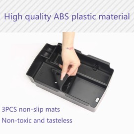 jucndput Compatible with CRV Center Console Organizer,for 2023 Cr-v Accessories Console Organizer Center Armrest Tray Storage Box Insert Tray Coin Container Black