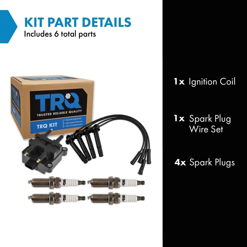 TRQ Ignition Coil and Spark Plug Kit 6 Piece Iridium