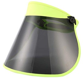 Sun Visors Hat Women UV Cap Men Adjustable Headband Outdoors Solar Driving Jogging Golf Camping Wide Brim UPF Clear Hats (Fluorescent Yellow)