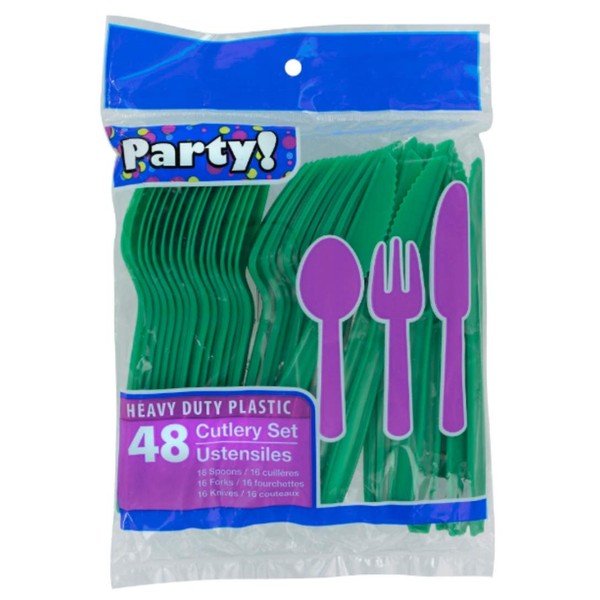 (16 Forks, 16 Spoons & 16 Knives) (Green)